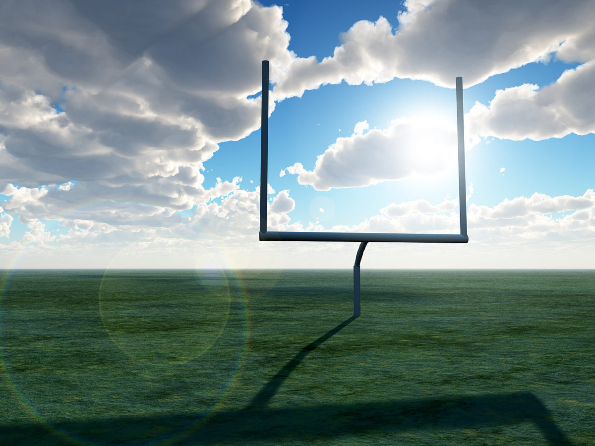 A Football Goalpost in an open field